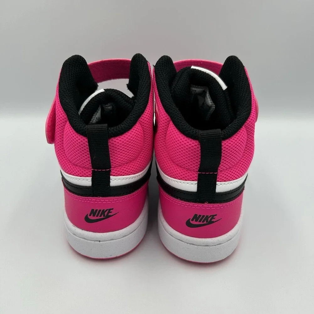 Nike Court Borough Mid‎ 2 PSV Fierce Pink Black Kids Size 2.5Y HV0935-100